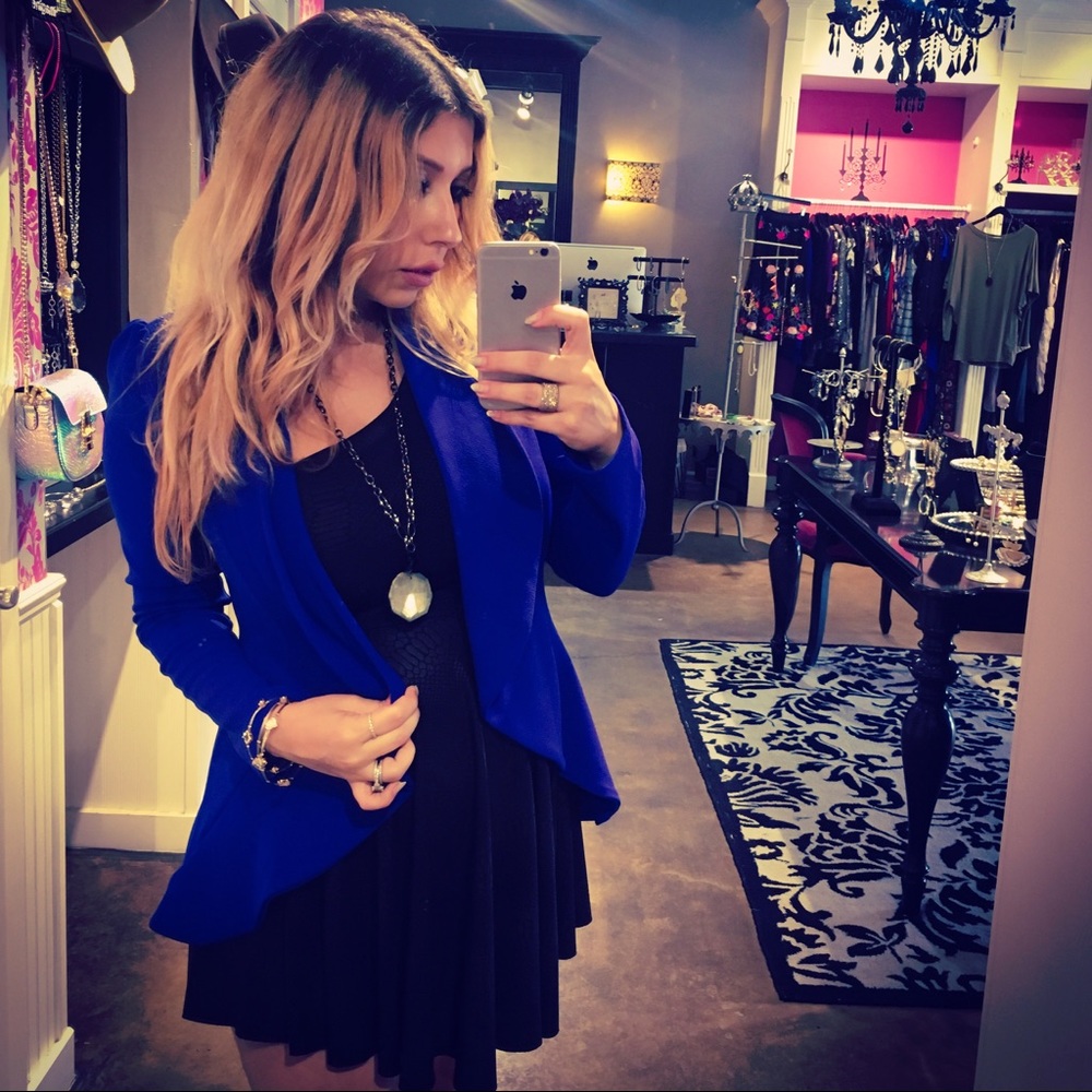 Blue Stretch Blazer Cardigan 💙